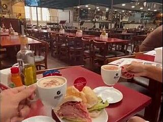 Latina teen meets Max Boss at market and goes home.