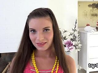 Innocent teen blows dick and gets fucked