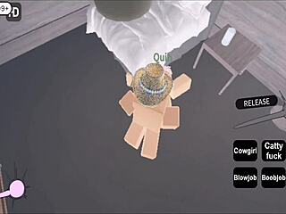 roblox guy has sex with cute girl, blowjob and creampie