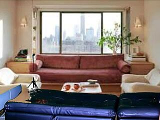 Cleaning lady gives blowjob, teases big pussy, clothes ripped.