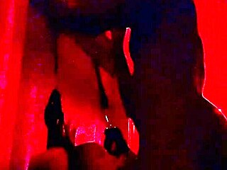 Amateur couple strokes my big black cock till I cum in mouth?