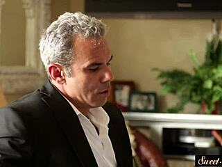 Petite stepdaughter in fantasy roleplay gets cum on pussy