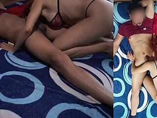 Romantic morning sex with hot milf wife in cowgirl position leading to creampie