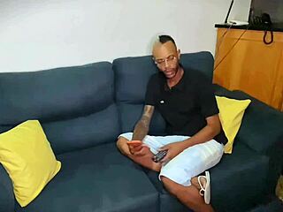 blonde pays husband's bill with anal blowjob