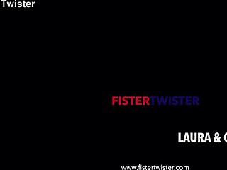 i watch laura and cayla fisting with toys until gaping