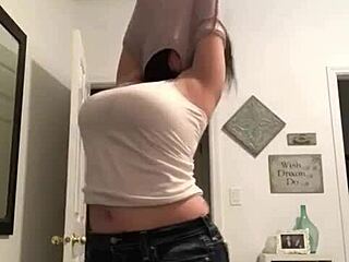 Milf Strips And Rips Clothes To Show Big Tits!