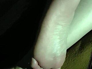 Girlfriend's Feet Get Covered in Cumshot
