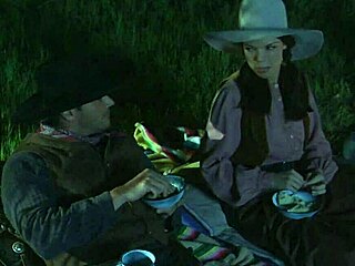 brooke ballentyne fucking the hired ranch hand by the fireside outdoors