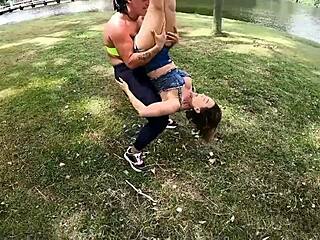 hot lesbian personal training trailer, with rimjob and big clit