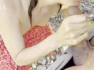 Outdoor Fucking Interrupted By Surprise, Intense Blowjob And Cum In Ass