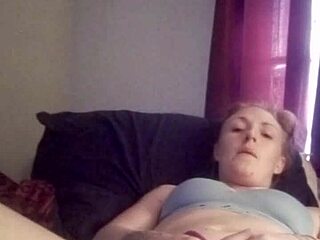 snow bunny enjoys playful toy session with shaved pussy