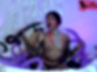 emo girl indulges in hot balloon play with humiliating toys.