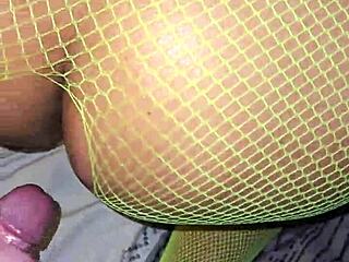 Latina milf housewife with small tits massaging in the bathroom