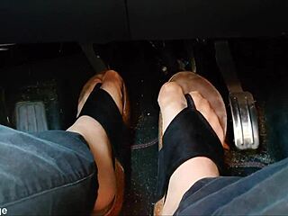 Nylon Feet With Toe Separators In Car