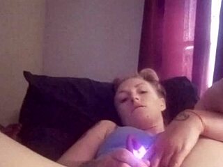 snow bunny enjoys playful toy session with shaved pussy