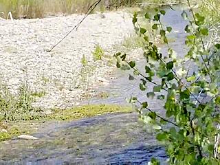 Outdoor Fucking Interrupted By Surprise, Intense Blowjob And Cum In Ass