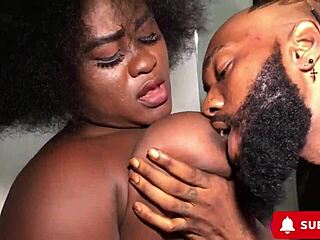 bbw african gift contrasts with slim long cock in intense fucking