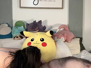 Latino couple playing around and making love