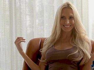 blonde milf strips, showing big tits and ass