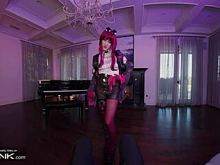 skinny babe kafka rides caelus's huge cock in honkai star rail cosplay vr