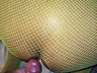 Latina milf housewife with small tits massaging in the bathroom