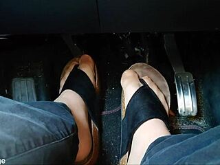 Nylon Feet With Toe Separators In Car