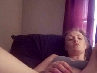 snow bunny enjoys playful toy session with shaved pussy