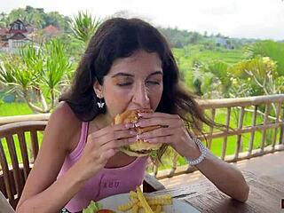 asking the waiter for cum on my face in a public cafe, loving to dine covered