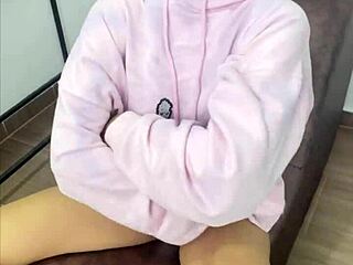 I watch this naughty latina teen masturbate at home