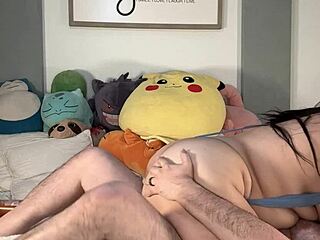 Latino couple playing around and making love