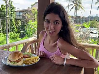 asking the waiter for cum on my face in a public cafe, loving to dine covered