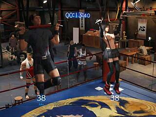 Tifa performs pull-ups topless in the game FFVIIR.