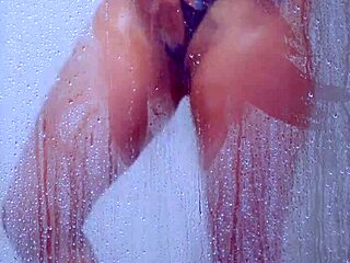 college tanned girl showers in bikini 😍