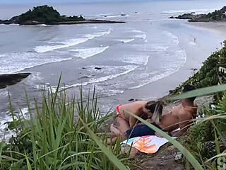 couple gets caught fucking on the beach in sao paulo