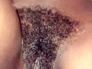 my wife shows her hairy wet pussy close up