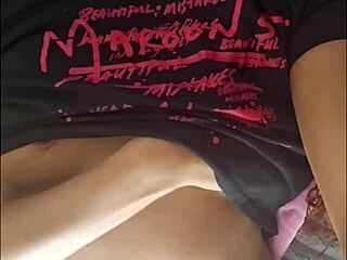 The ebony beauty couldn't stop herself from touching her body.