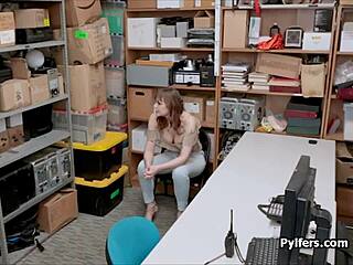 Punishing the big tit thief in the office with rough treatment.