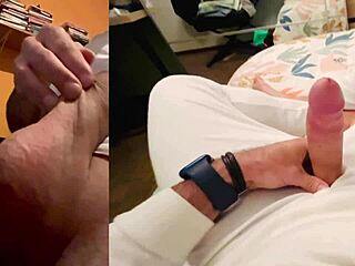 i stroke my 19 cm monster cock n cum from handjob