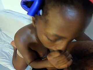 Fun size cumslut swallows monster cock