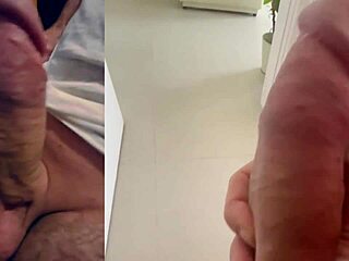 i stroke my 19 cm monster cock n cum from handjob