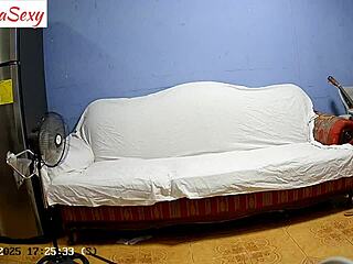 this latina milf with big ass in lingerie gets ready backstage for sex