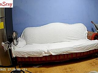 this latina milf with big ass in lingerie gets ready backstage for sex