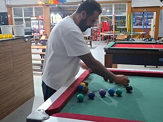 Latina Takes It Bent Over In Public Pool Hall