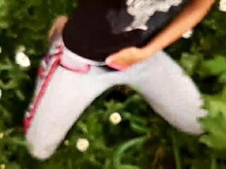 Spying on Neighbor Masturbating in Daisies, Girls Fly Orgasm