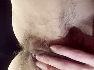 Teacher masturbates hairy wet pussy during break