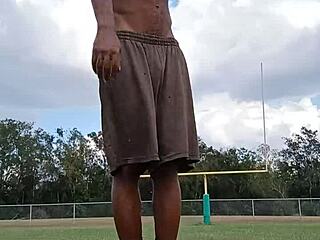 It's good to see this mature teacher working out at home.