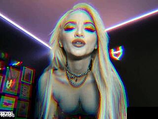 Lola Fae licks tattooed cock with footjob and handjob