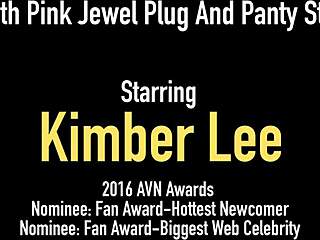 Kimber Lee instructs jerk off with vibrator and pink jewel plug