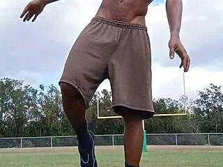 It's good to see this mature teacher working out at home.