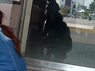 Two attractive women spied on at the fruit market center.